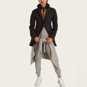 NWT THAKOON Addition Wool Blend Gray Melange Hooded Blazer Coat Jacket Sz XS